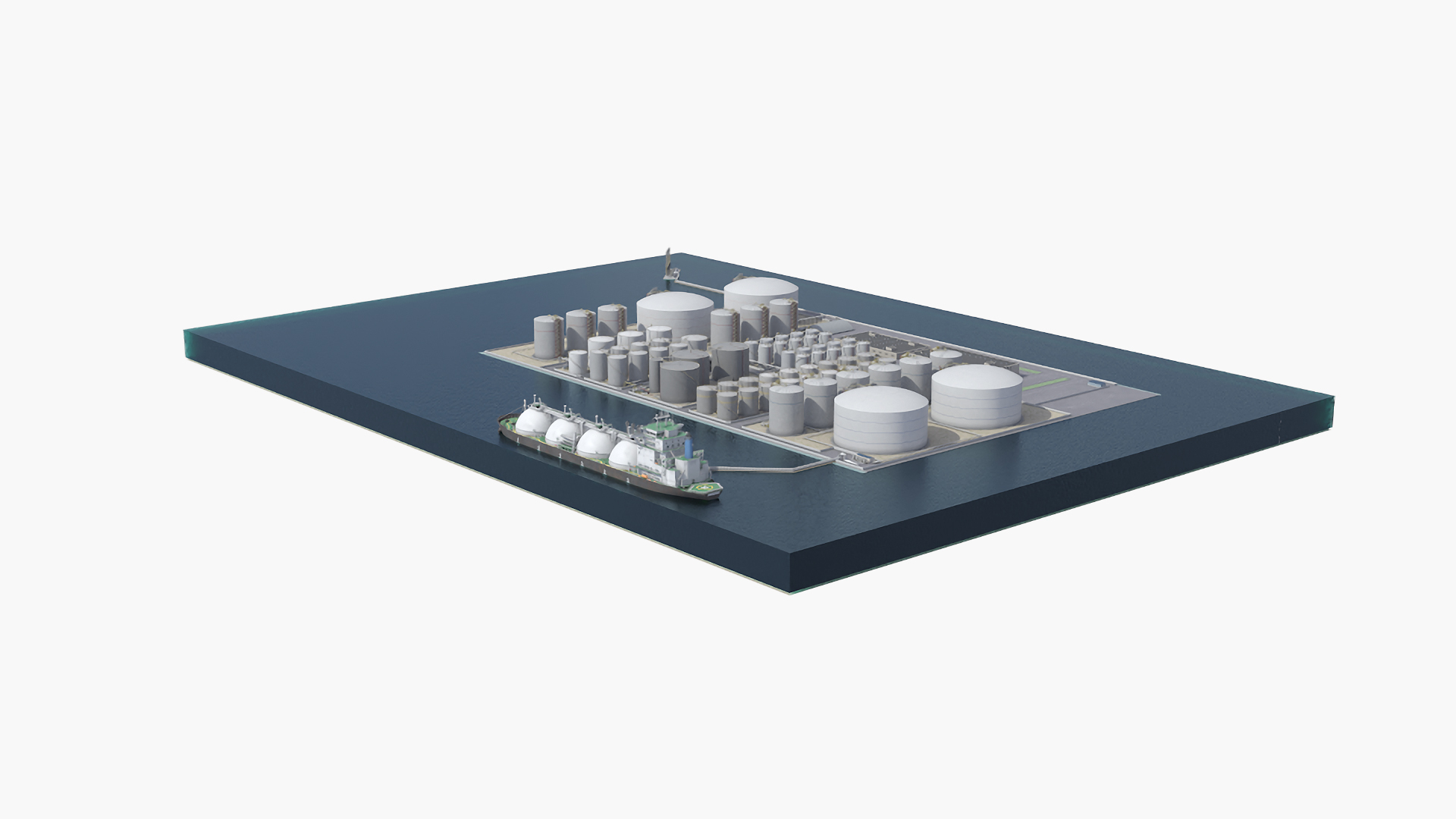 LNG Terminal With Gas Carrier Ship 3D Model - TurboSquid 2310314