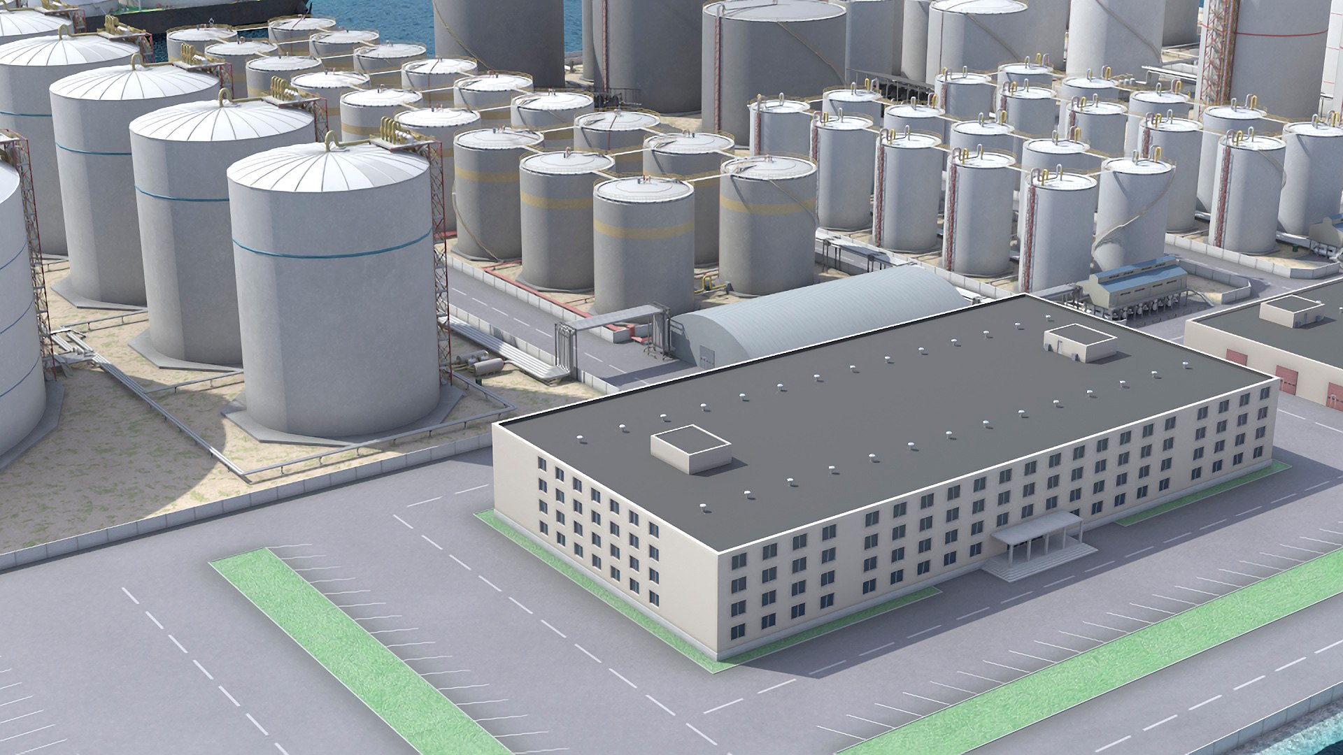 LNG Terminal With Gas Carrier Ship 3D Model - TurboSquid 2310314