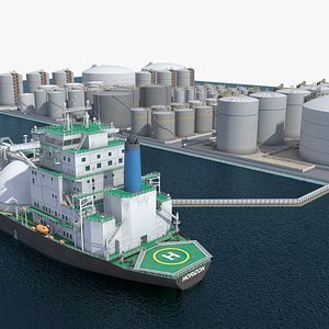 LNG Terminal with Gas Carrier Ship