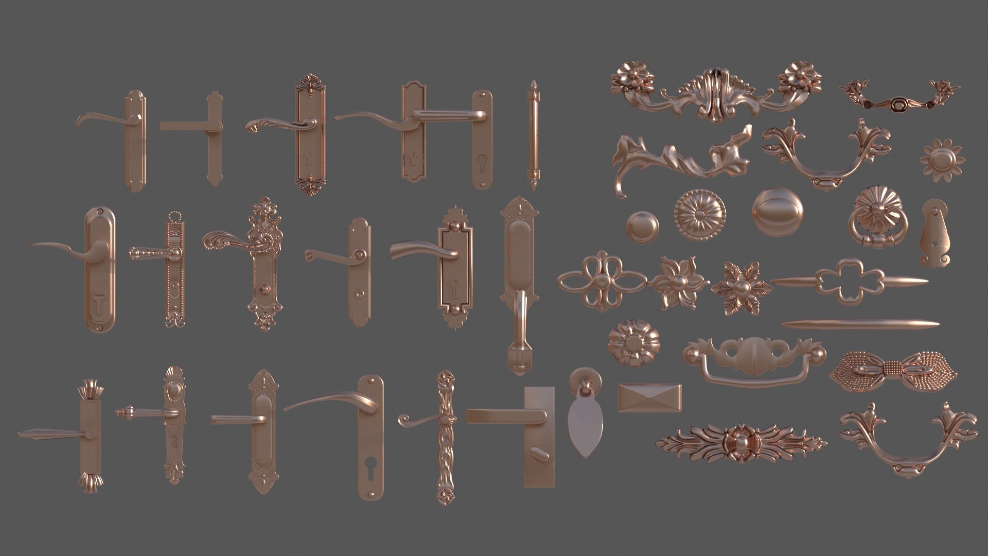 3D Model Door Handle Collection - TurboSquid 1999692