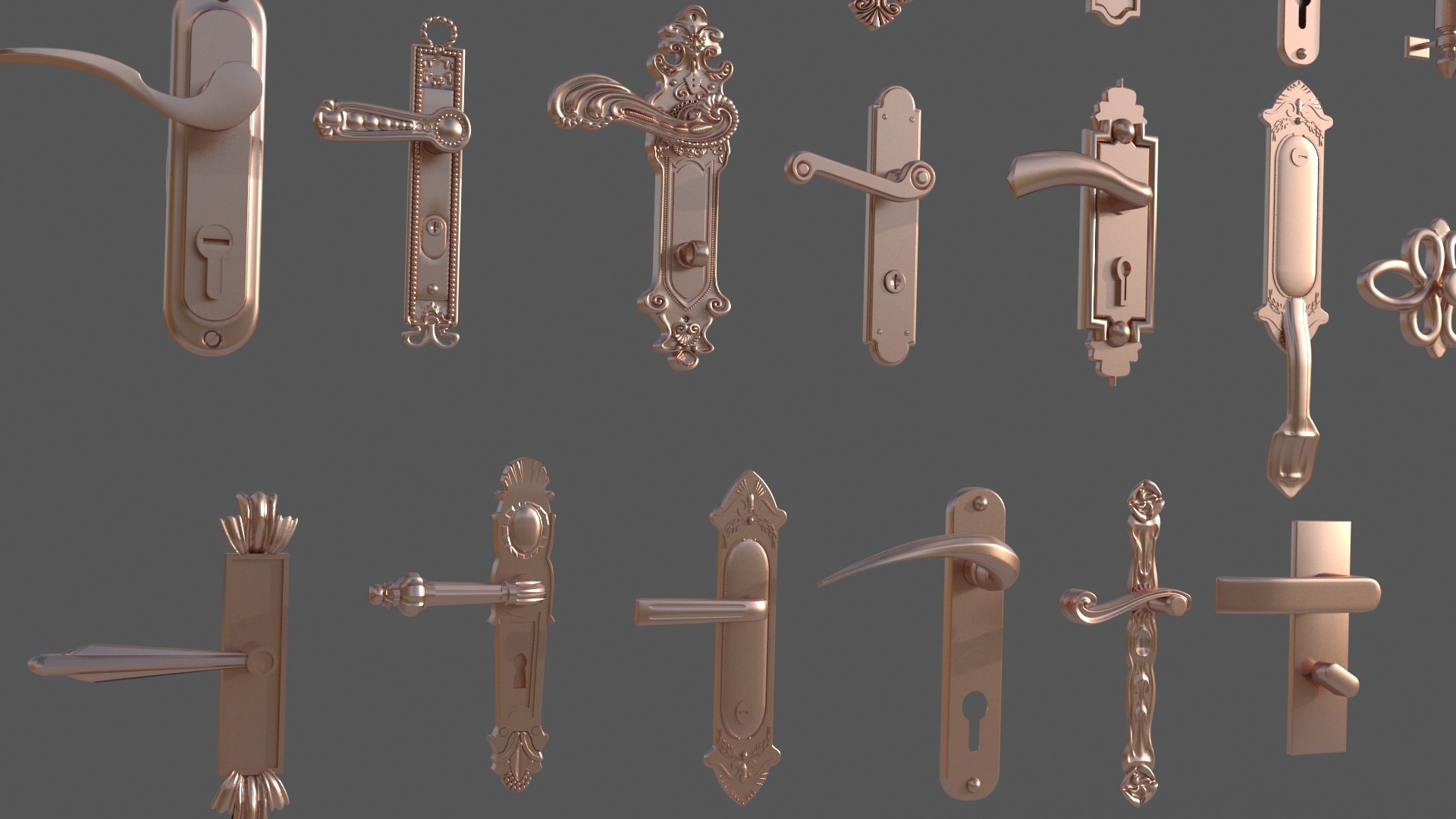 3D Model Door Handle Collection - TurboSquid 1999692