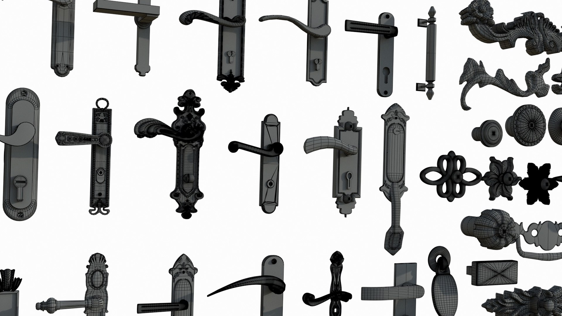 3D Model Door Handle Collection - TurboSquid 1999692