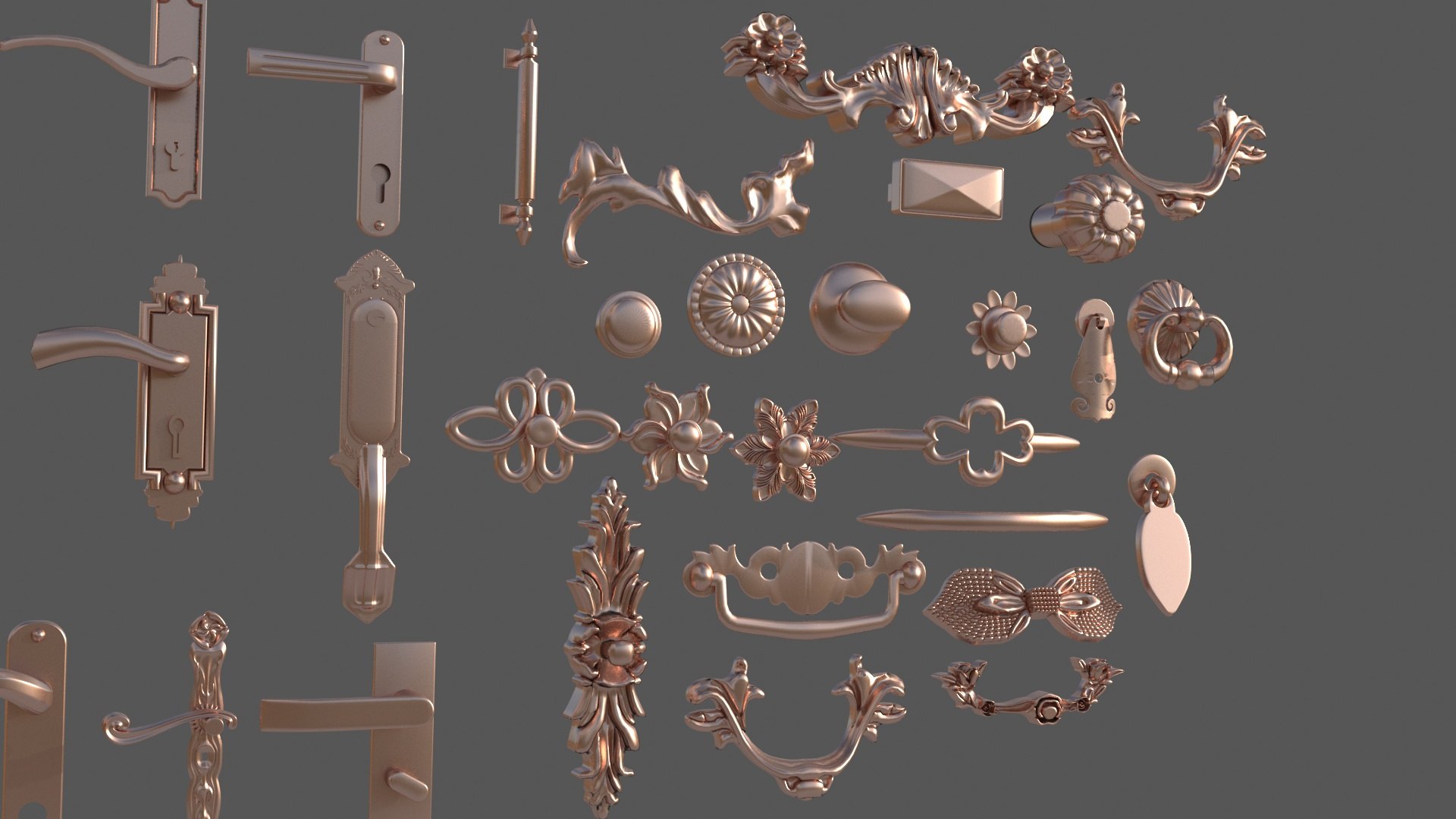 3d Model Door Handle Collection Turbosquid 1999692