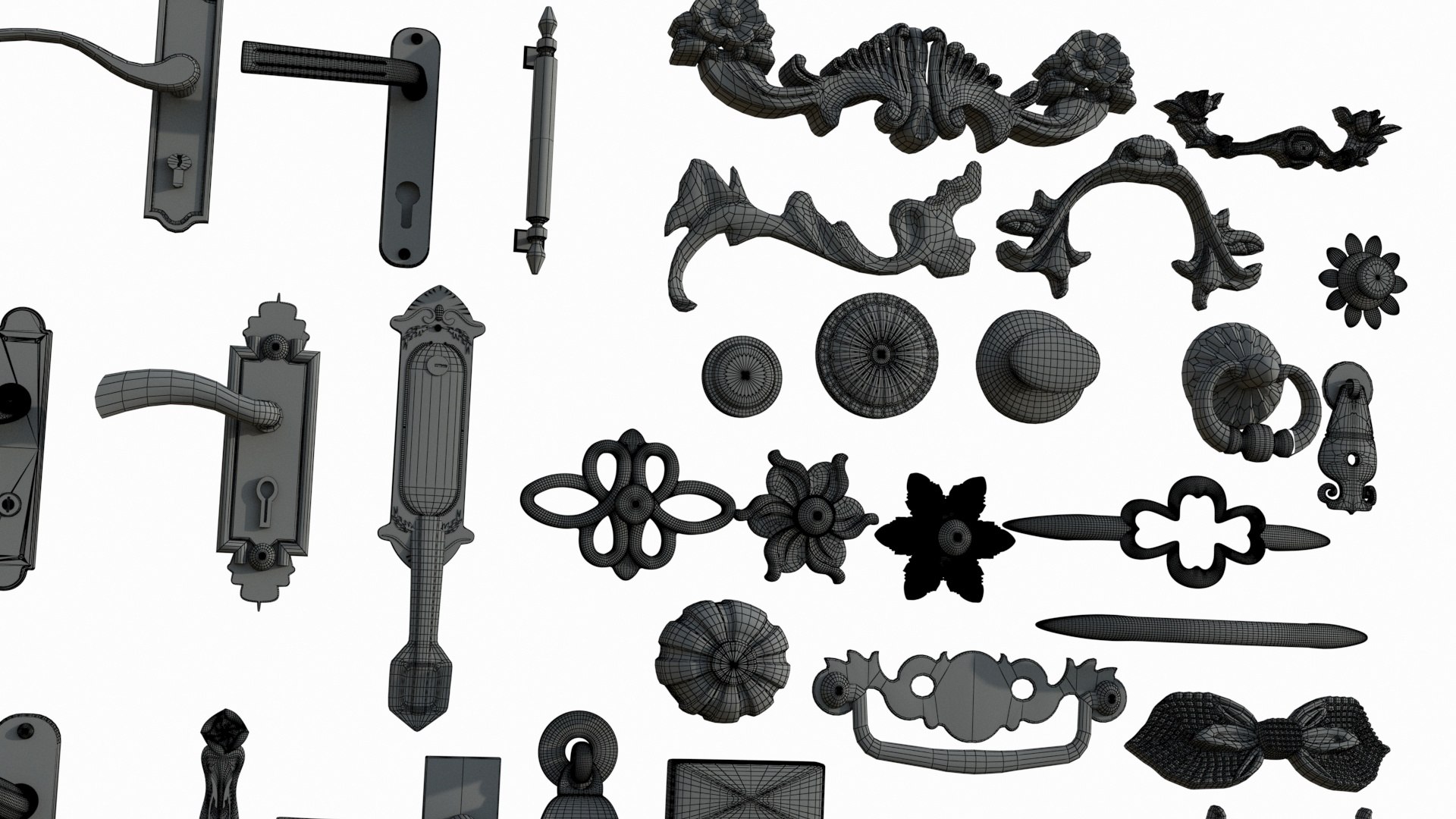 3D Model Door Handle Collection - TurboSquid 1999692
