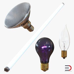3d light bulbs 2 modeled model