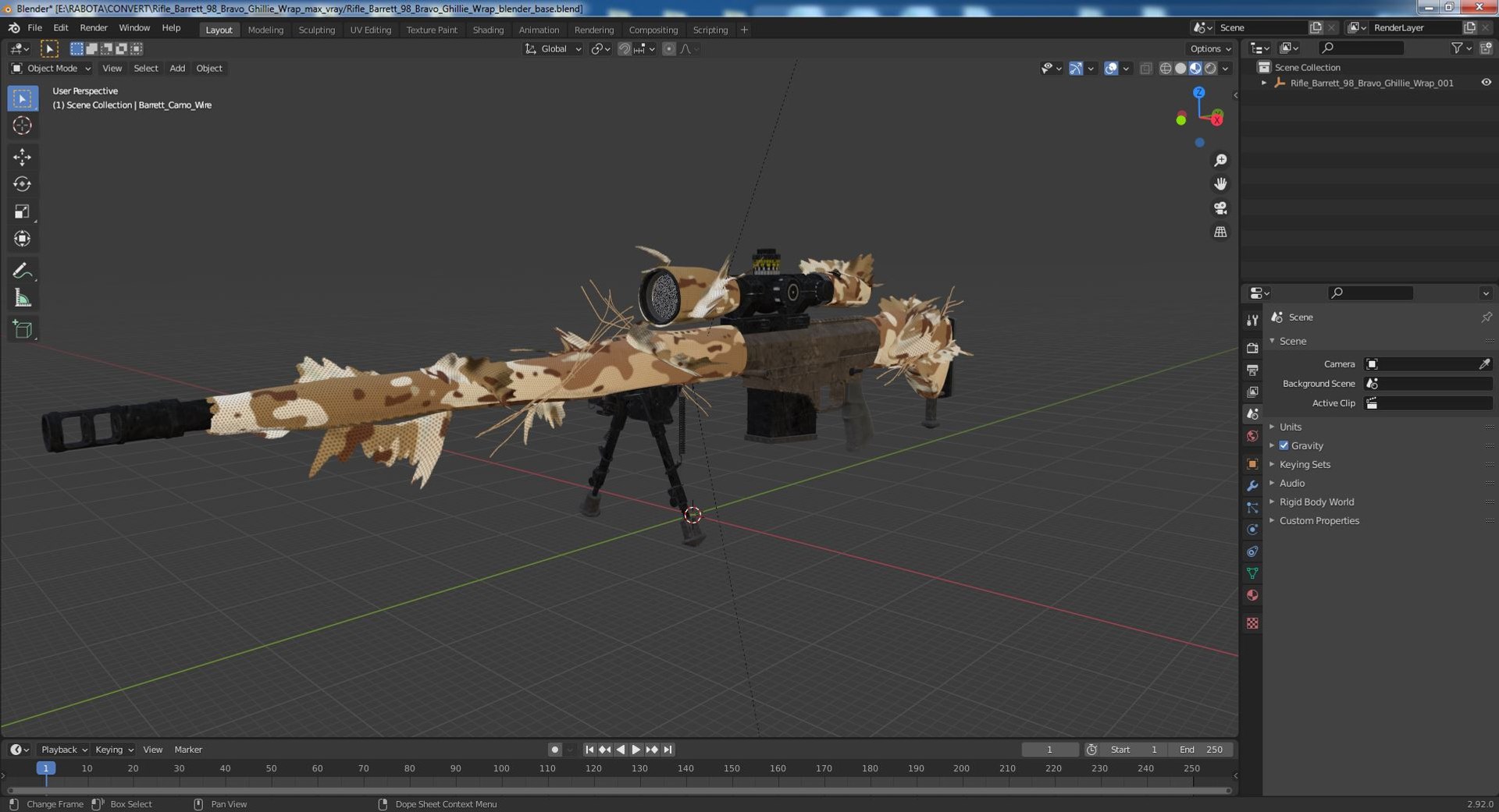 3D Rifle Barrett 98 Bravo Ghillie Wrap model https://p.turbosquid.com/ts-thumb/gV/3tLZ61/GY/riflebarrett98bravoghilliewrapvray3dmodel025/jpg/1669058651/1920x1080/fit_q87/6d298a9dc6f7090e2150ef181f68a288b45a7095/riflebarrett98bravoghilliewrapvray3dmodel025.jpg