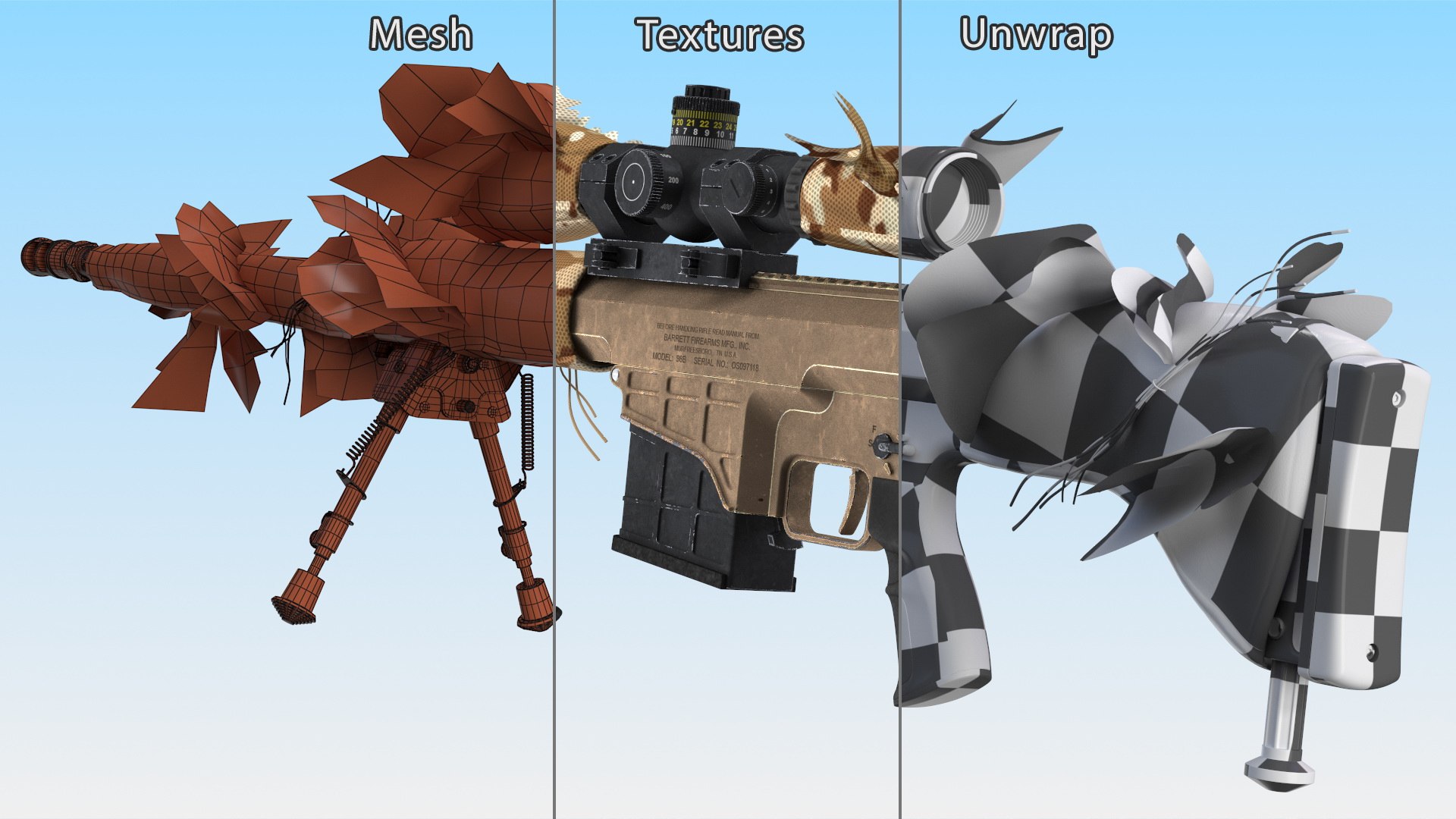 3D Rifle Barrett 98 Bravo Ghillie Wrap model https://p.turbosquid.com/ts-thumb/gV/3tLZ61/gp/riflebarrett98bravoghilliewrapvray3dmodel019/jpg/1669058629/1920x1080/fit_q87/485784dd4a50c70d50fe71ab2621a31103890957/riflebarrett98bravoghilliewrapvray3dmodel019.jpg