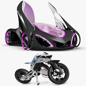 Futuristic Concept Vehicles Rigged for Maya Collection