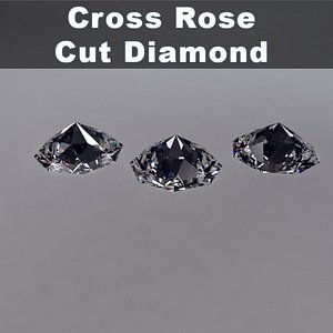 cross rose cut diamond obj