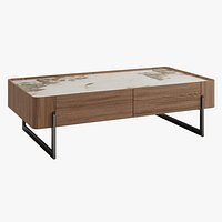 Angel Cerda Rectangular coffee table in porcelain marble