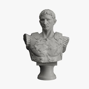 3d augustus prima porta bust