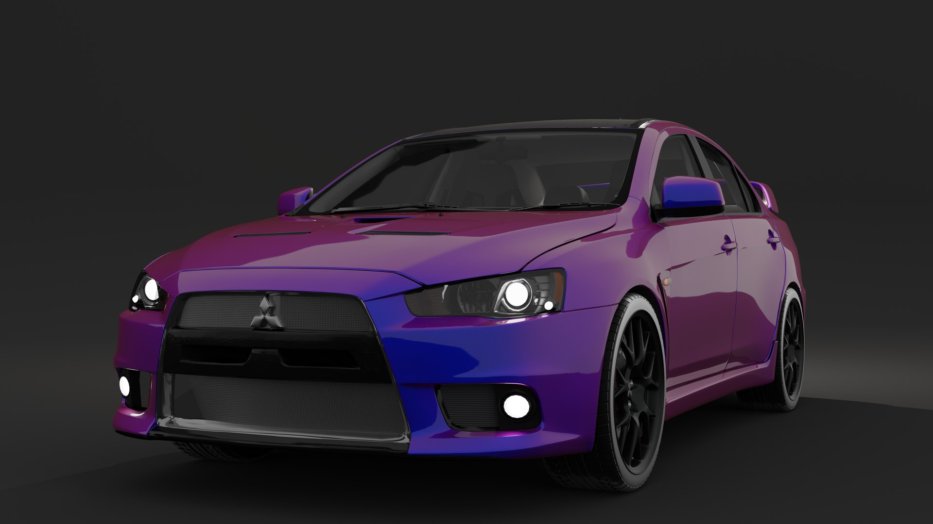 Mitsubishi Lancer Evolution X - Pearlescent Purple And Blue Model ...