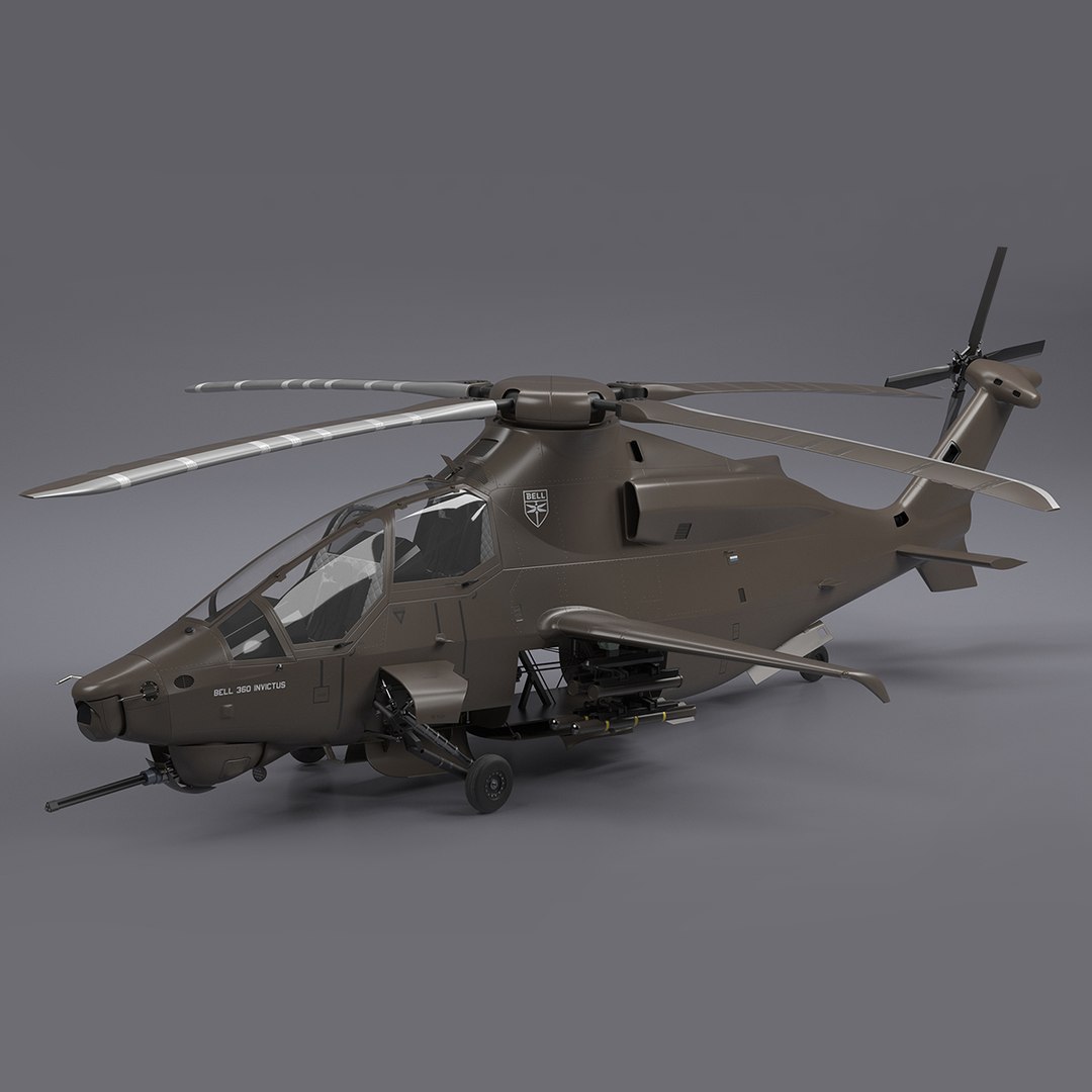 Bell 360 Invictus Helicopter Rigged 3D model preview