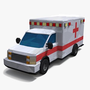 Low Poly Stylized Model Ambulance