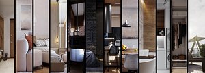 Complete collection of 3d scenes of modern apartment model