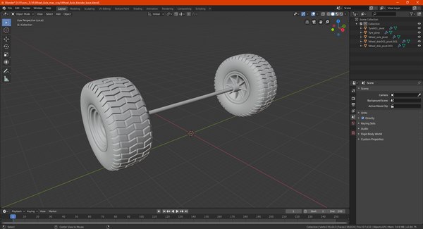 3D model Wheel Axle - TurboSquid 1726499