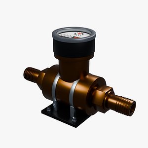 Compact Water Meter with Open Unions and Fixed Register