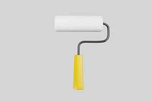 Paint roller brush with plastic handle