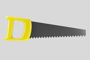 3D Yellow hand saw tool
