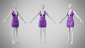 Dress 34 Royal Velvet Purple With Design