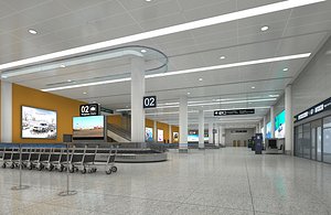 Airport Baggage Reclaim Hall 01 3D