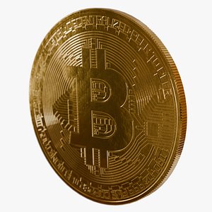 3D Low poly Bitcoin coin
