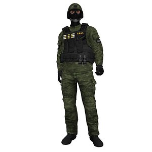SWAT Soldier 4 LOD3 Rigged