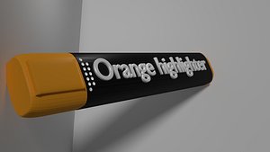 orange highlighter 3D model