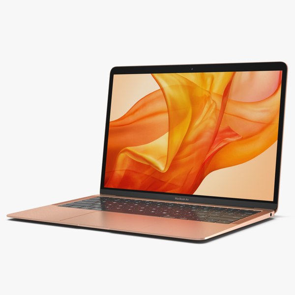 3D model macbook air gold