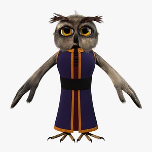 3D Cartoon Owl NoRig