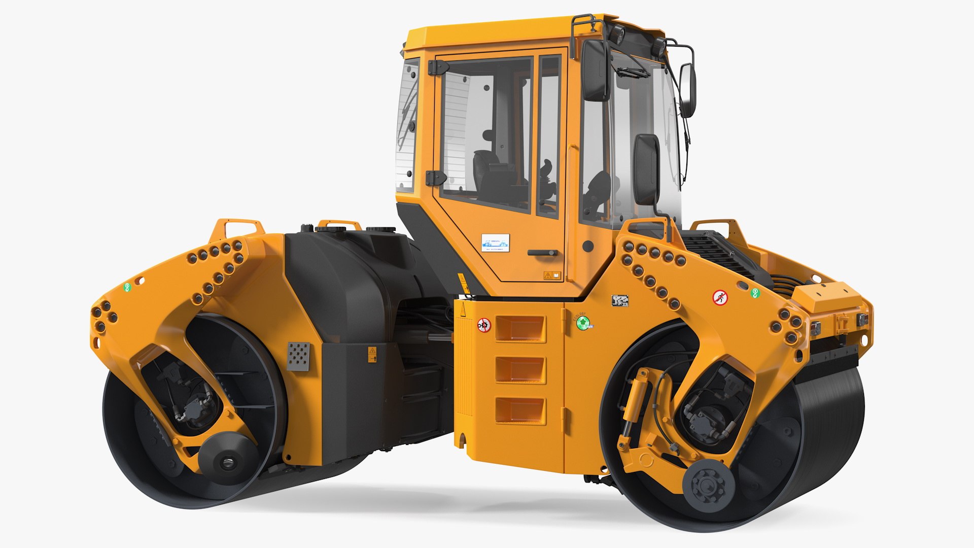 Articulated Tandem Vibratory Road Roller 3D model preview