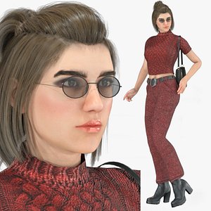 Realistic Rigged Office Woman Character 3D Model 3D model