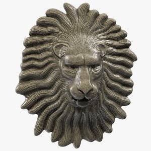 Lion Head Stone Relief