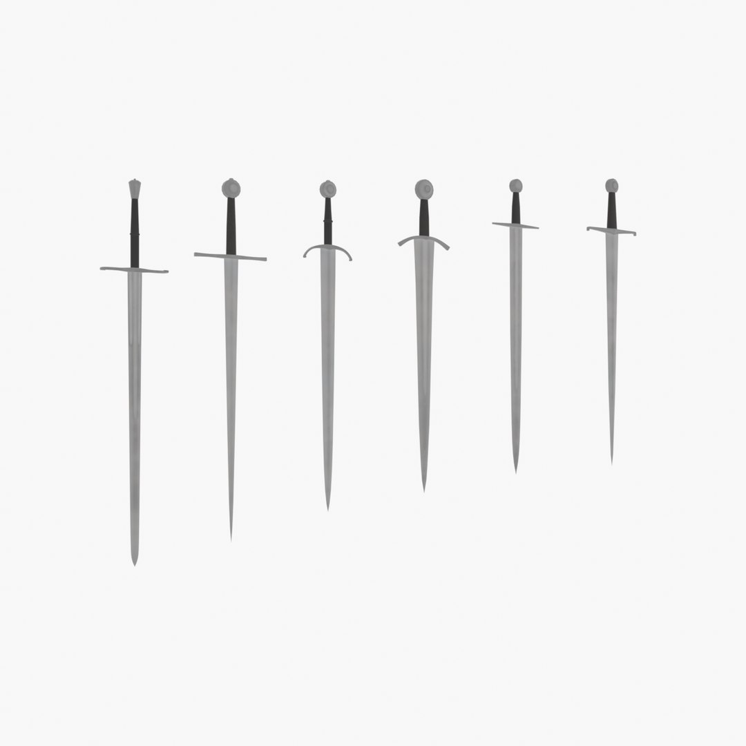 modelo 3d Medieval Swords Collection - Low poly PBR textures - Game ...