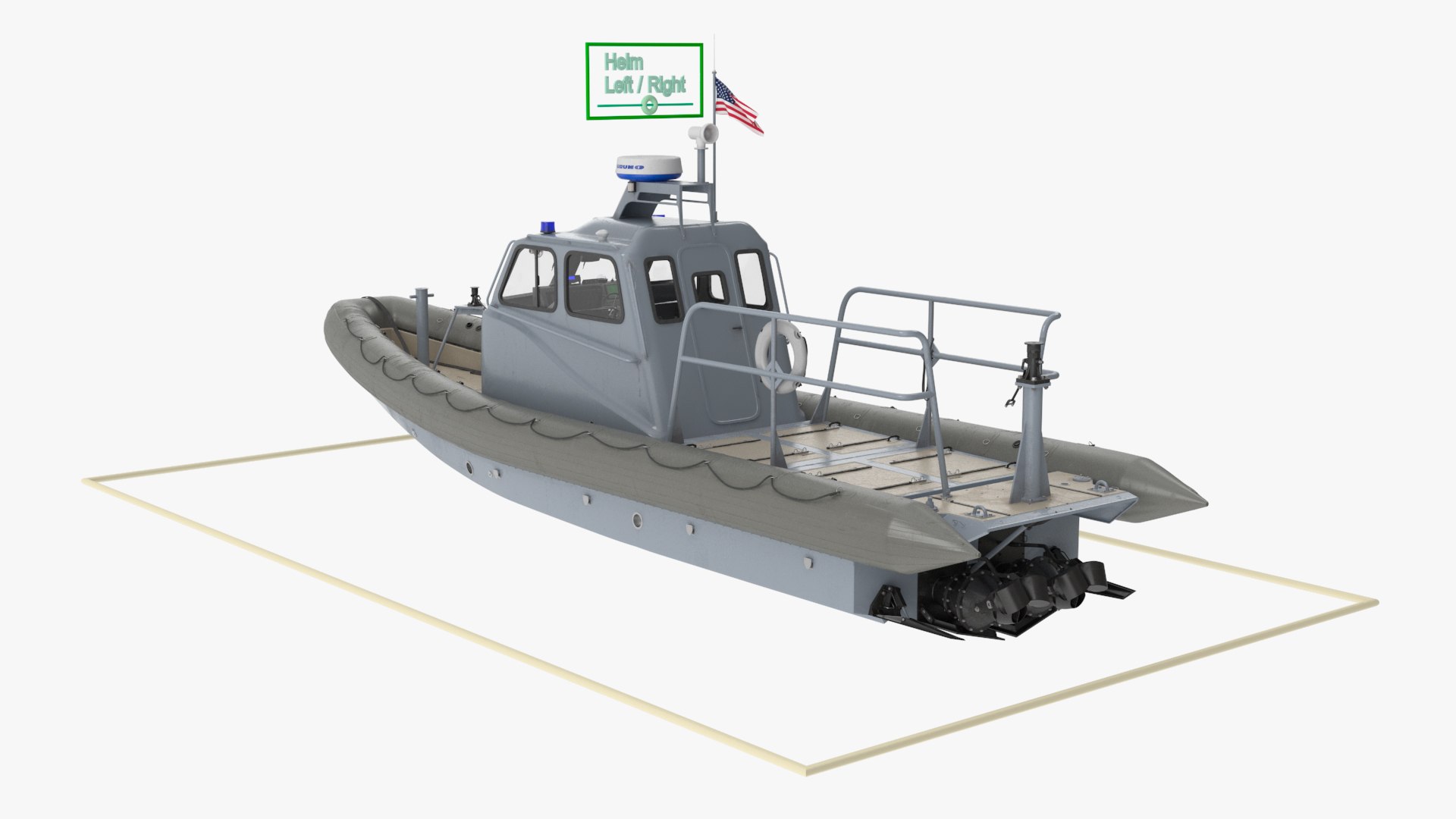 3D American Military Inflatable Assault Boat Rigged - TurboSquid 2449681