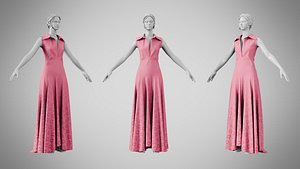 Dress 55 Deep Blush 3D model