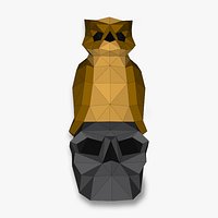OWL ON SKULL 3D Papercraf