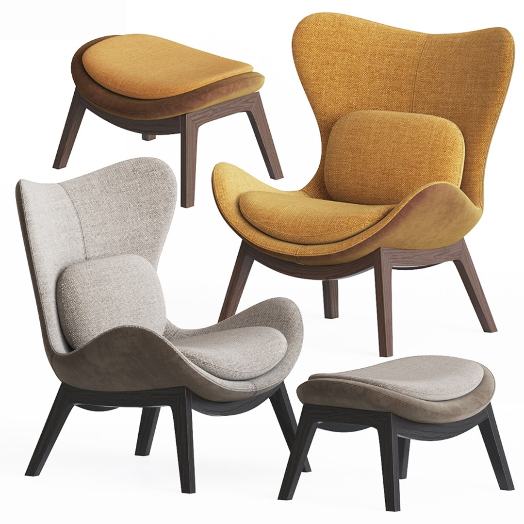 Calligaris Lazy Armchair Pouf Model TurboSquid 1540145 - Main Image