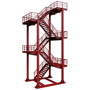 industrial escape stair model