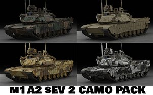 Tank M1A2 SEP 2 With Camouflage Pack 3D Model