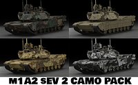 Tank M1A2 SEP 2 With Camouflage Pack 3D Model