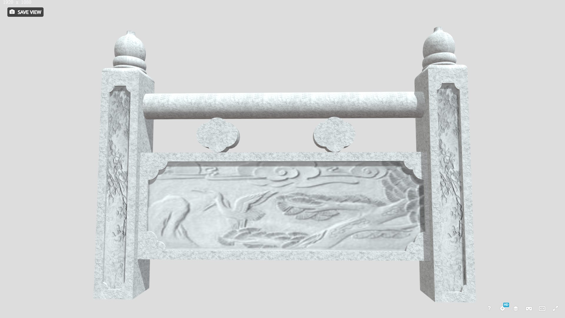 9 Chinese Stone Carving Carved Baluster Railings Kit Traditional 3D ...