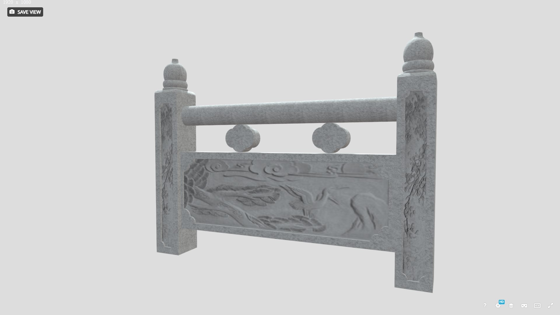 9 Chinese Stone Carving Carved Baluster Railings Kit Traditional 3D ...