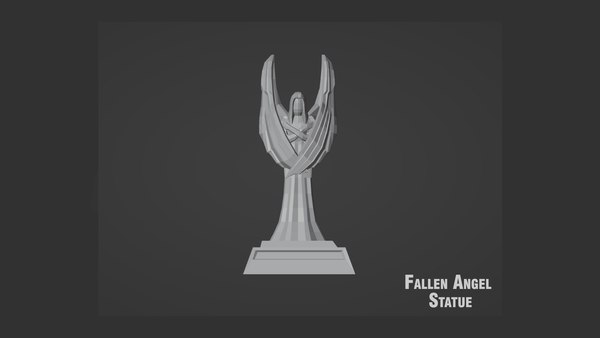 Fallen Angel Statue - 3D model VR AR low-poly 3d model 3D 모델 ...