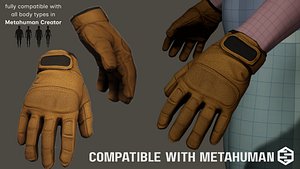 3D model Construction Work Gloves - MetaHuman Compatible Low-poly 3D model