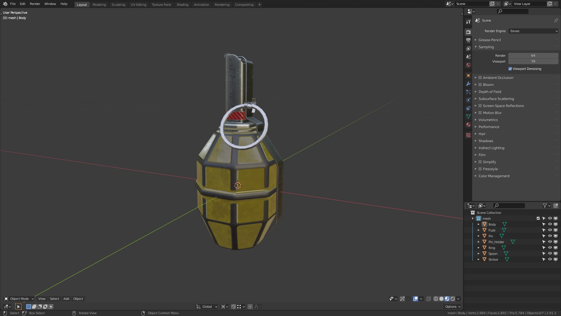 3D grenade frag - TurboSquid 1688887
