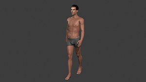 Naked man Rigged
