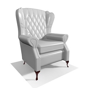 3d model classic 1 seater leather chair