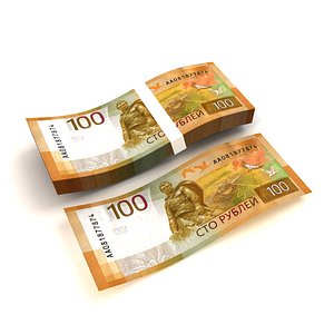 Banknote 100 Rubles 3D model