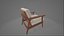 Drewniany fotel wypoczynkowy w stylu Mid Century Modern